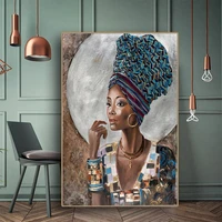 graphite black women color canvas painting and poster african abstract canvas living room home decoration painting no frame