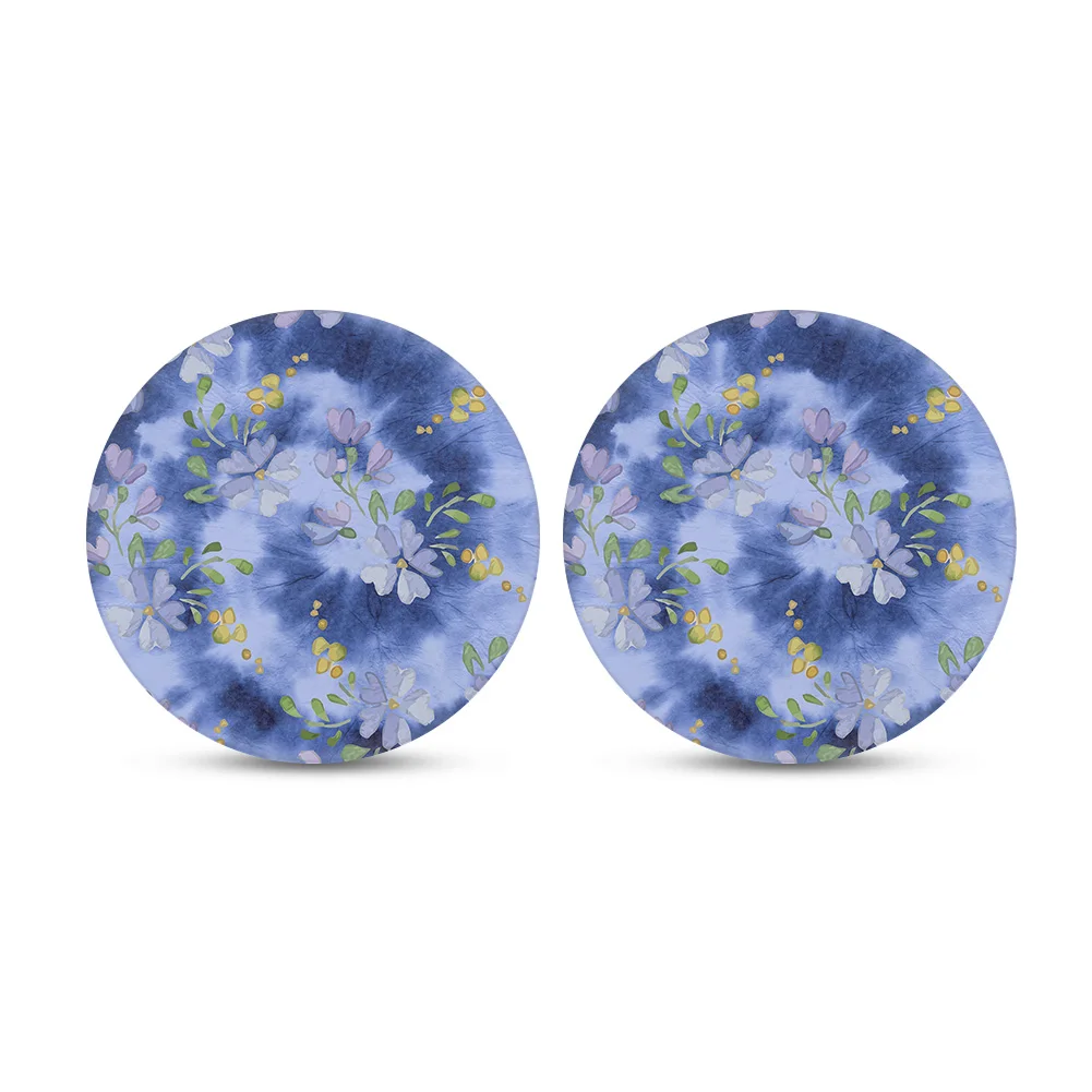 

PinUp Angel Flower Print Set of 2 Anti-dirt Car Interior Accessories Drink Cup Mat for Auto Easy Removal Car Cupholder Coasters