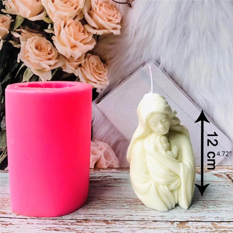 

3D Mother Child Portrait Candle Resin Mold Aromatherapy Plaster Silicone Mould