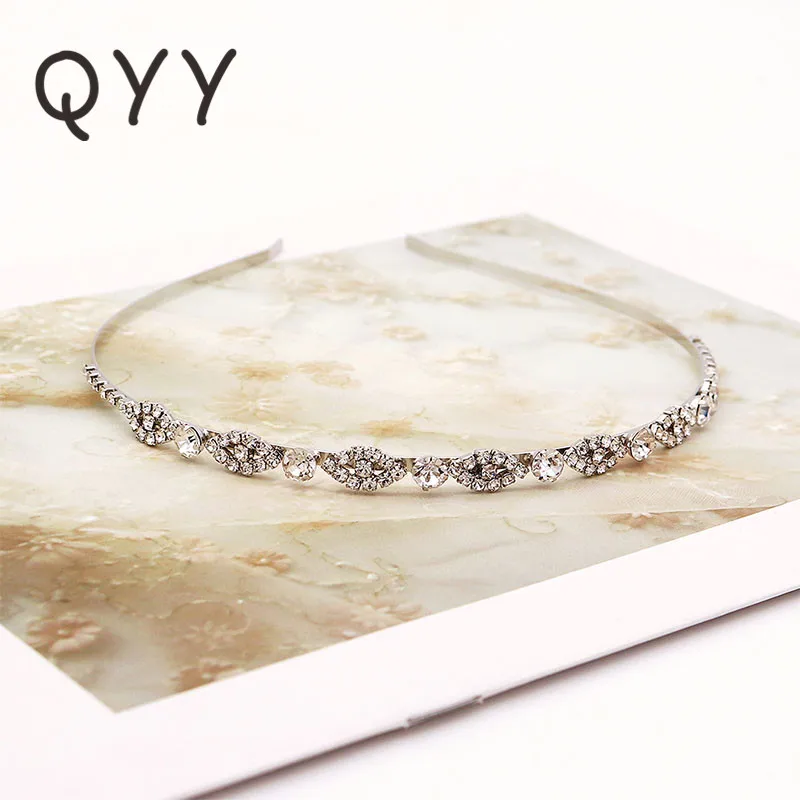 QYY роскошные стразы свадебные тиары корона украшения для волос платье аксессуары