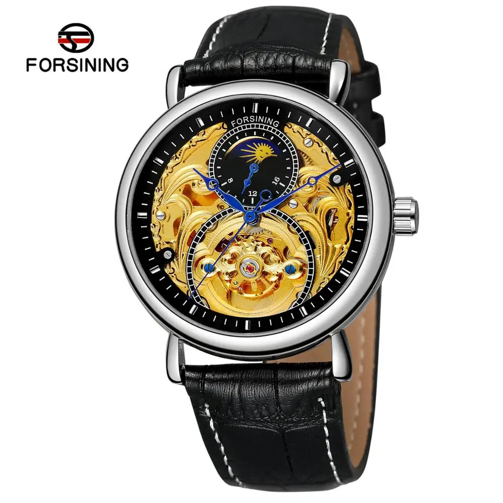 Новые автоматические часы мужские механические полые скелетоны роскошные