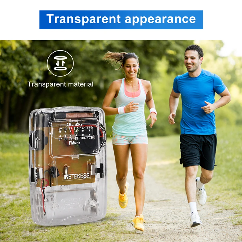 RETEKESS 10Pcs TR624 Transparent Portable Radio AM / FM Pointer Tuning Support Headphones Used for Church Conference Museum | Электроника