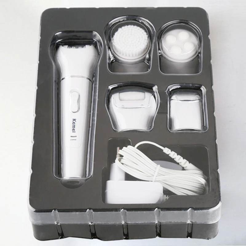 Kemei 5 в 1 эпилятор для волос бикини женщин женская электробритва перезаряжаемый