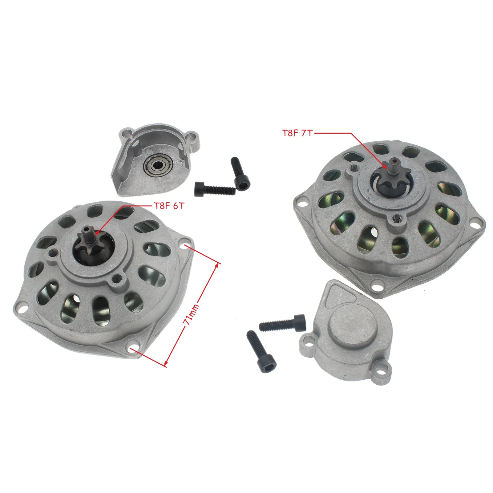 

T8F 6T/7T Зубчатая Муфта барабанная коробка передач с крышкой для 2-тактного 4 47cc 49cc карманные велосипеды Мини Quad квадроциклы Minimoto скутер картинг