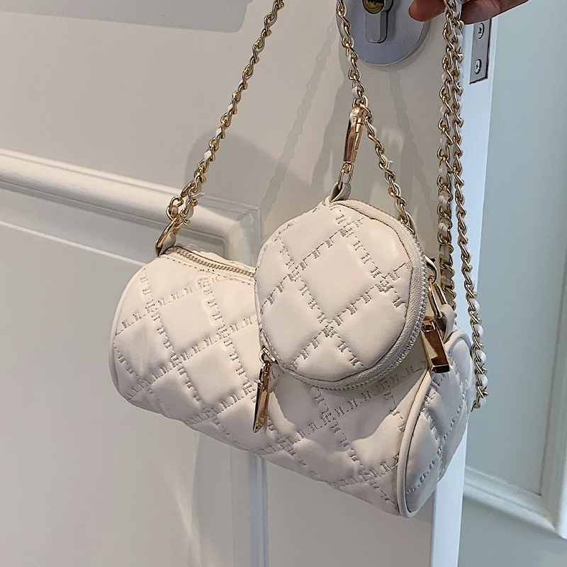 

Роскошный бренд 2021, модная новая женская сумка-тоут из цилиндрической кожи, качественная женская дизайнерская сумка из искусственной кожи, ...