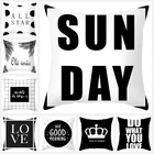 Девиз женский Чехол 45x45 см домашний текстиль любовь черно-белая Полиэстеровая Подушка Чехол скандинавский диван