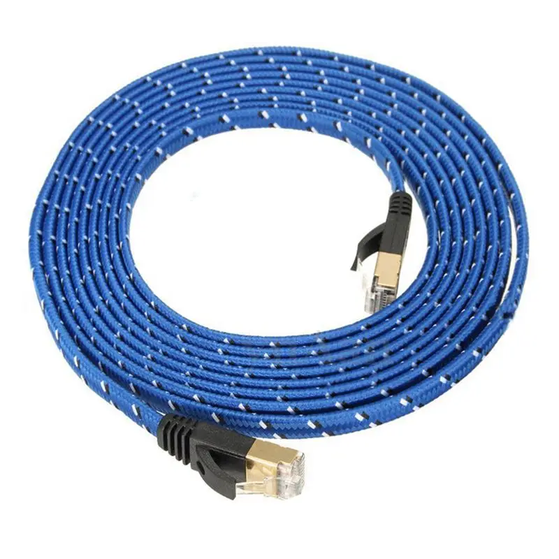 2 шт. RJ45 CAT 7 CAT7 Ethernet Интернет LAN патч плоский сетевой кабель шнур 1 метр и 3 метра| |