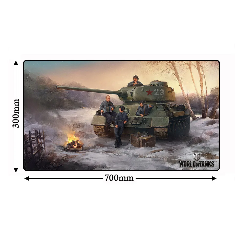 Pbpad 70X40 см игровой коврик для мыши World of Tanks большой резиновый с запирающимся краем