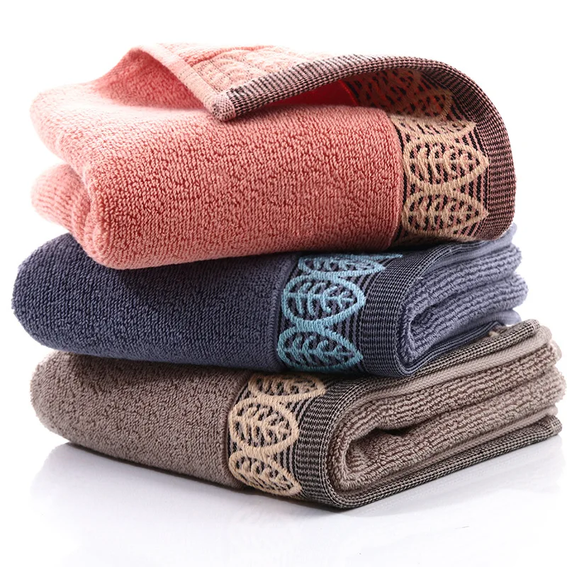 

Pure Cotton Towel 32 Strand Cotton Yarn Leaf Embroidery Towel Cotton Face Wash Towel Gift Towel Face Towel Hand Towel