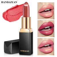 handaiyan glitter lipstick temperature change color lip stick waterproof shimmer lips tattoo shiny makeup gifts for women