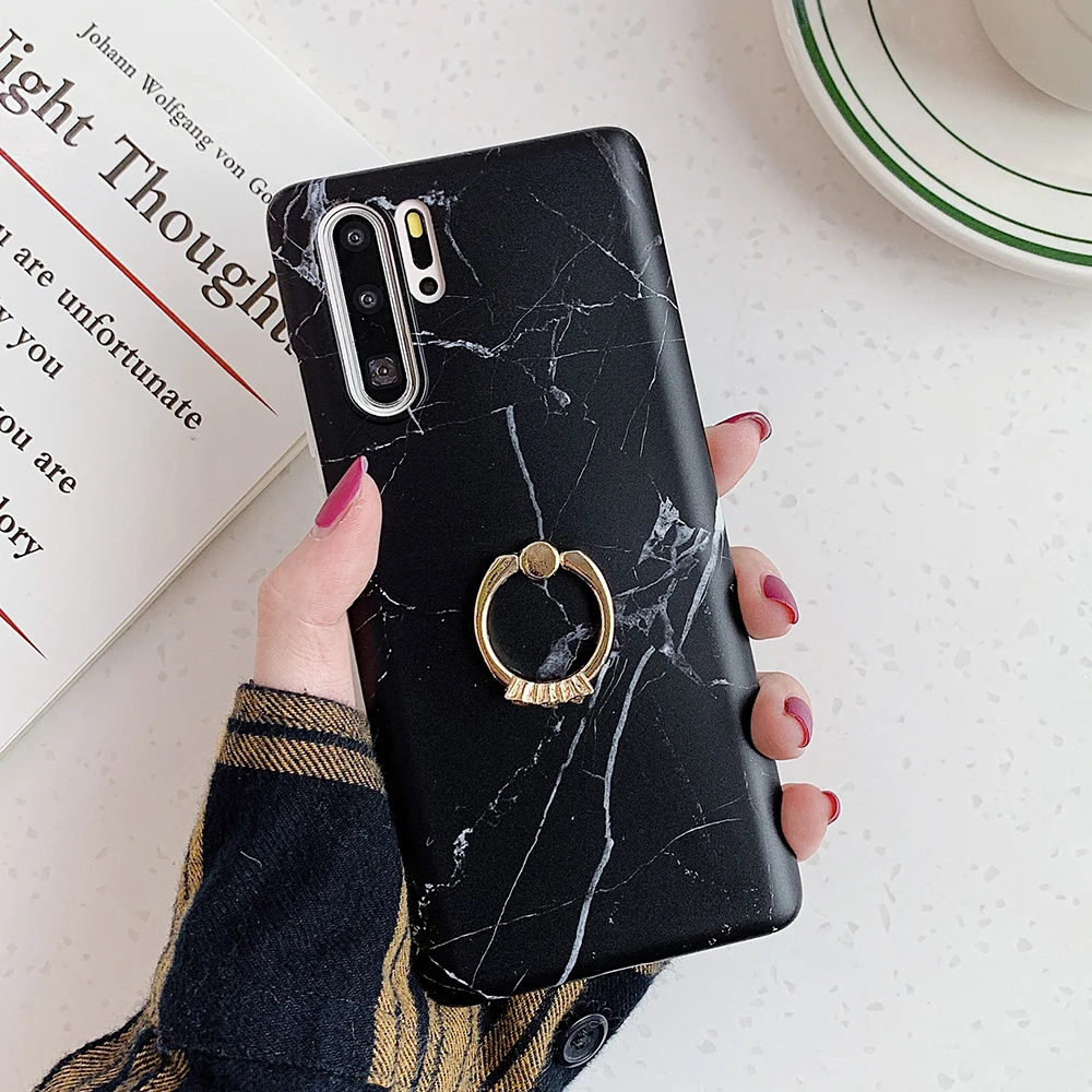 suyacs classic vintage marble phone case for huawei p40 p20 p30 lite pro soft imd back cover free global shipping
