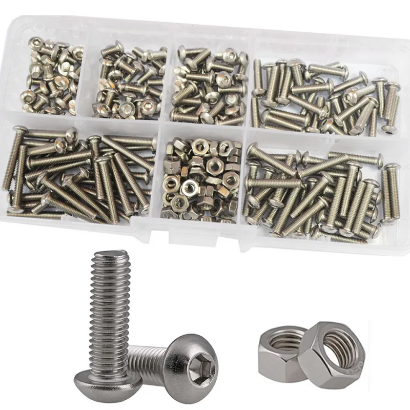 

230pcs Nut and Bolt Set M3 Kit M8 Left Thread Repair of Screw Crimping Inert Fatener