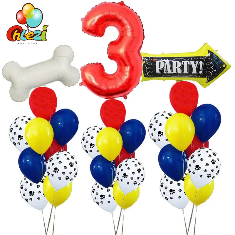 

10 шт./лот 12-дюймовые воздушные шары в виде собачки с лапками, латексные шары, детский подарок на день рождения, цифры, Детские праздничные игрушки, декоративные шары