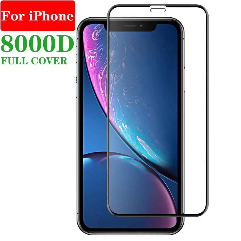 Черное полное покрытие для iPhone 12 11 XR 9H твердое закаленное стекло Защита экрана X XS