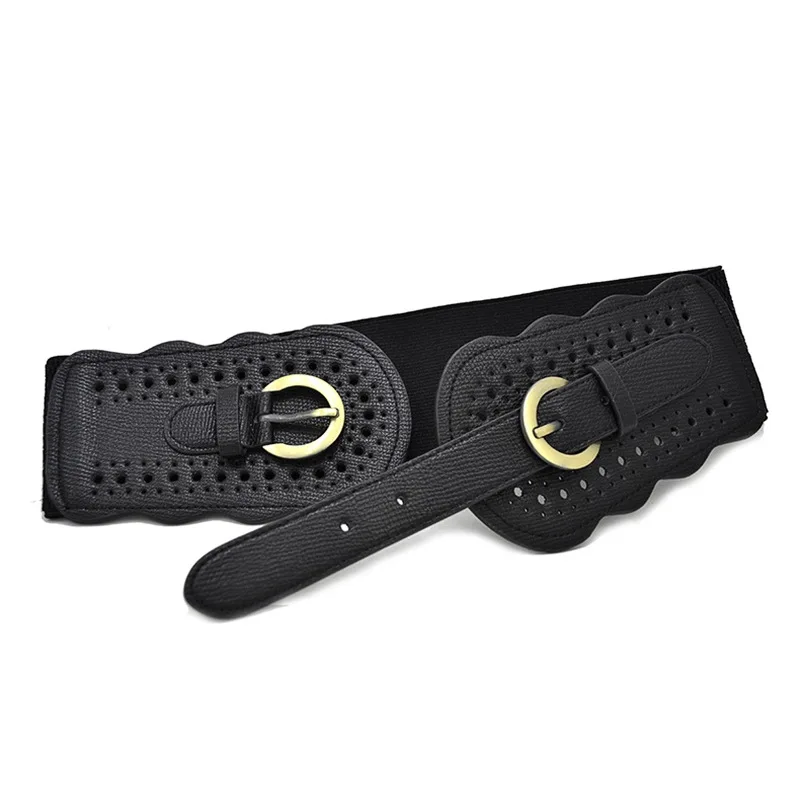 Широкий женский пояс с застежкой эластичный из искусственной кожи для женщин широкий металлические