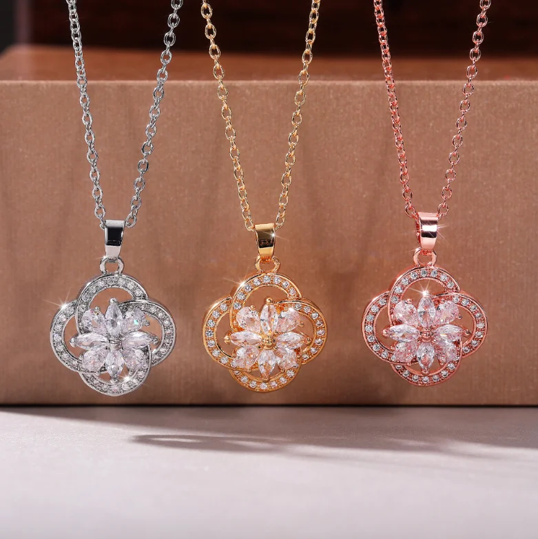 

ANGLANG Bling Bling Cubic Zirconia Pendant Necklace Women for Wedding Fashion Heart Necklace Luxury Love Jewelry Drop Shipping