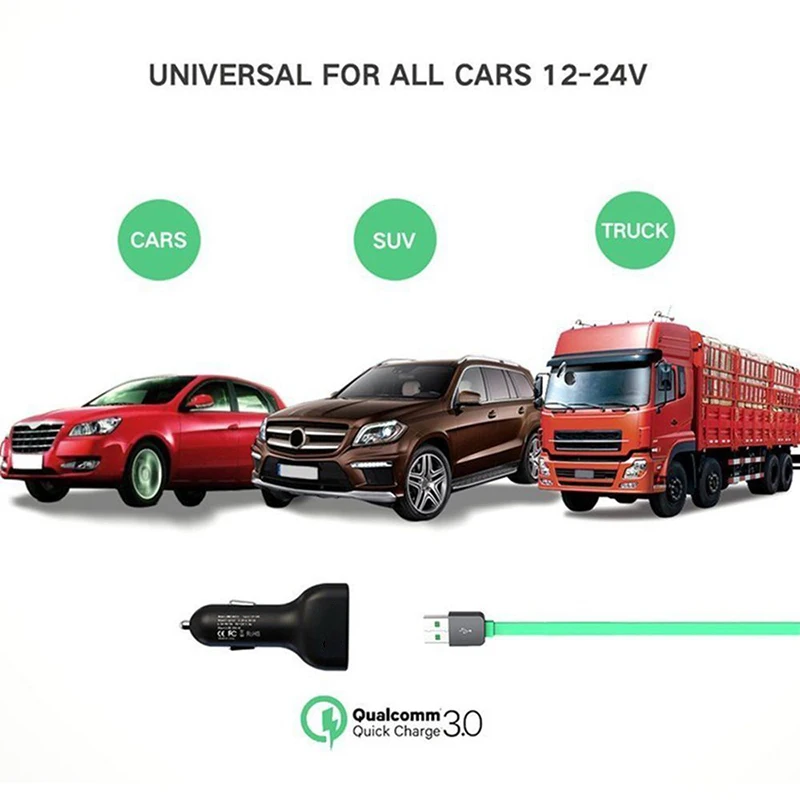 Автомобильное зарядное устройство с двумя USB портами qc3.0|Зарядные устройства для