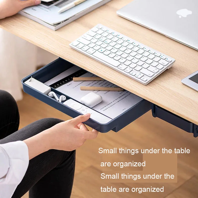 

Desk Organizer Paste Type Under The Table Storage Box Stationery Holder Desk Organizer Pencil Case for Office Drawer Storage Box