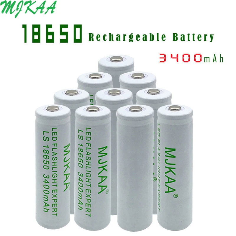 18650 Li ion 3 7 V 3400mAh белые аккумуляторные батареи для фонарика Handlamp|Перезаряжаемые