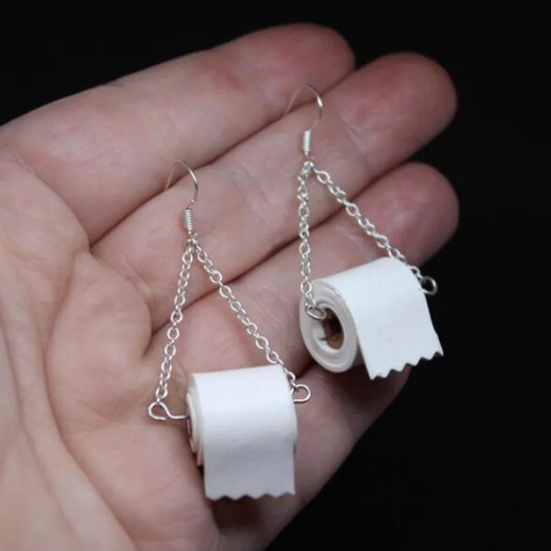 Рулонная бумага висячие серьги Забавные 3D ткани геометрические креативные