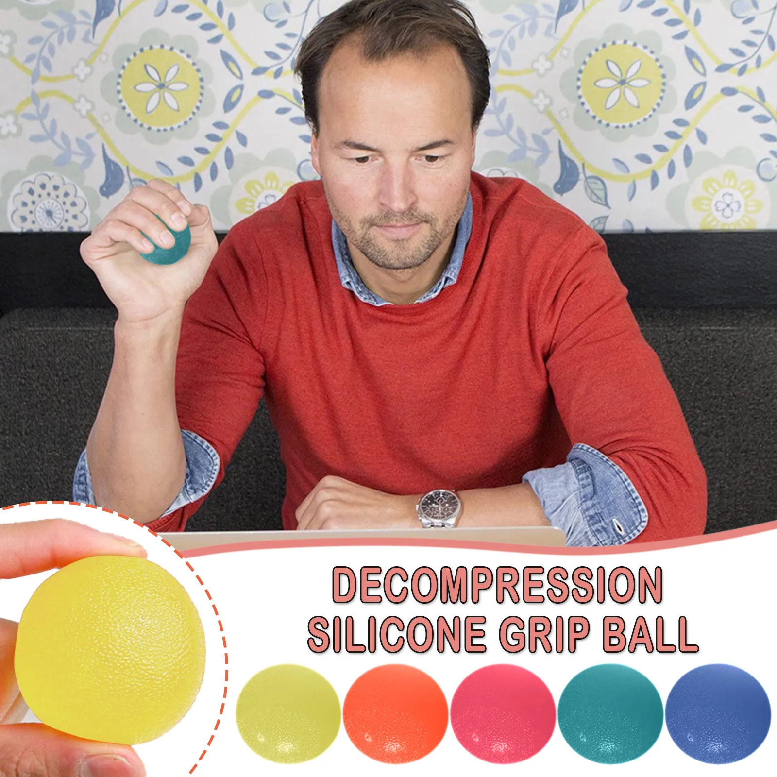 

Decompression Silicone Grip Ball To Improve Your Finger Grip, Release Emotions Children Kid Creative Hand Toy#G