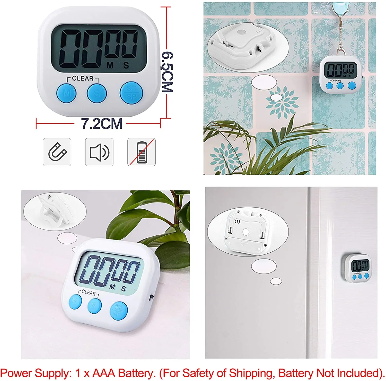 Цифровой кухонный таймер большой ЖК дисплей большая цифра Громкая сигнализация