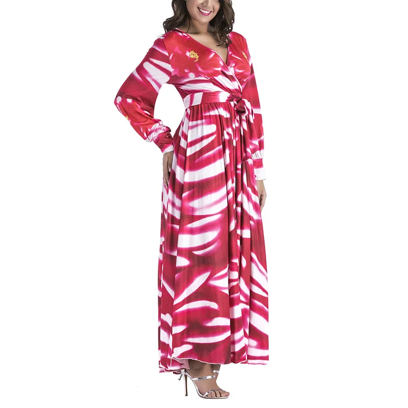 Высококачественное длинное плиссированное платье с цветочным принтом Vestidos