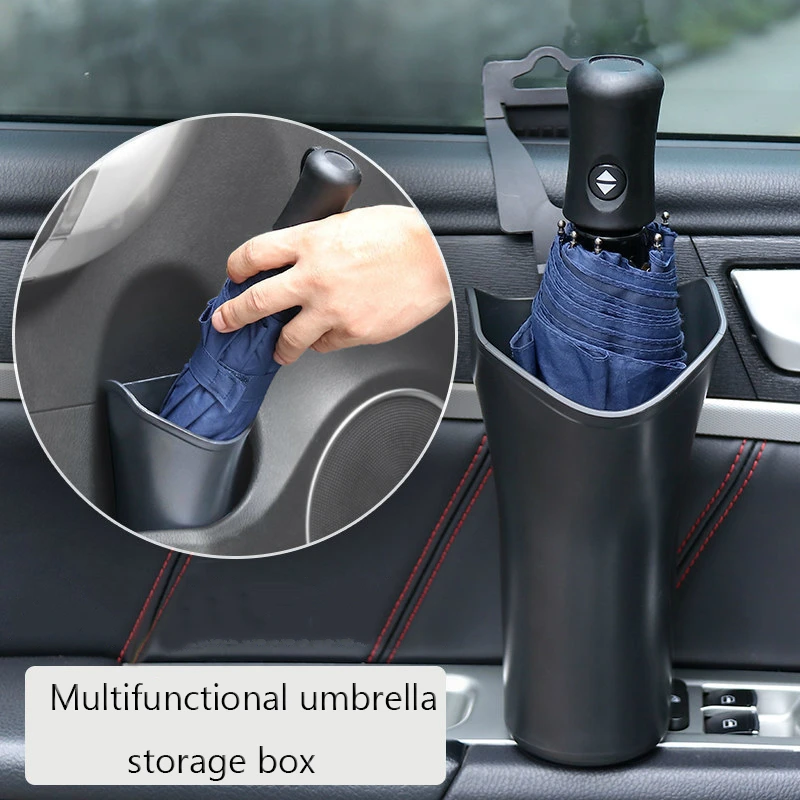 

Car Seat Back Umbrella Holder Synthetic Leather Waterproof Storage Box Can Interior Accessories Car Hanging Folding Umbrella Cup
