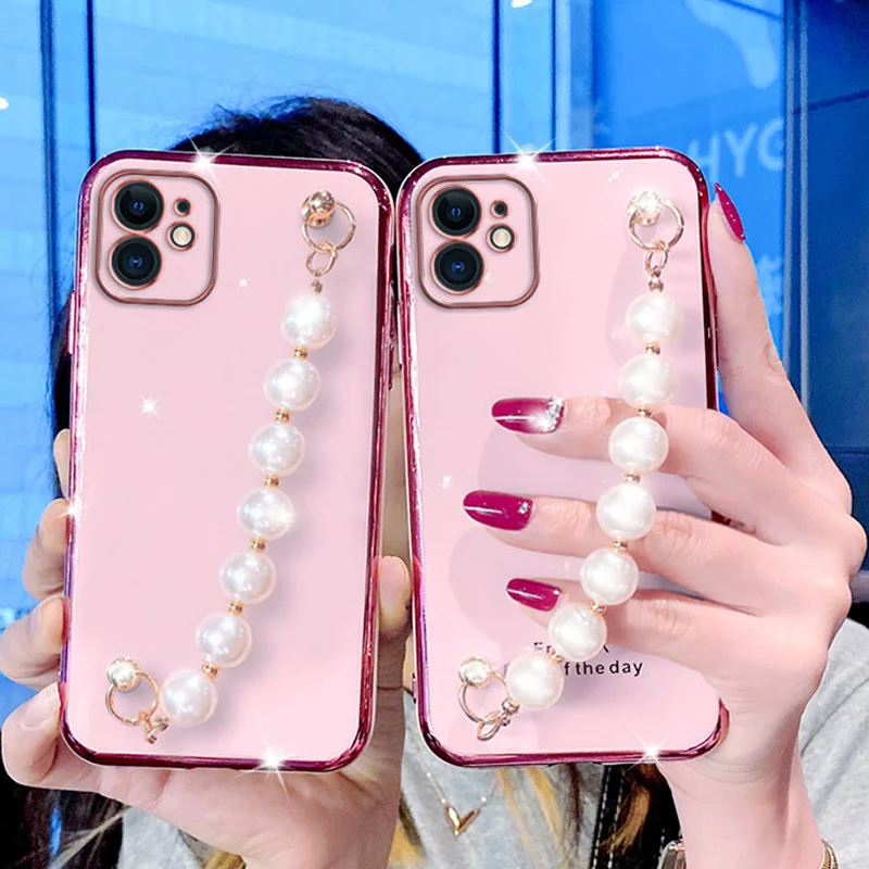 Для iPhone 13 12 11 12Pro Max 12mini X XS XR XSMax SE2020 6 7 8 Plus Роскошный Жемчужный модный браслет на