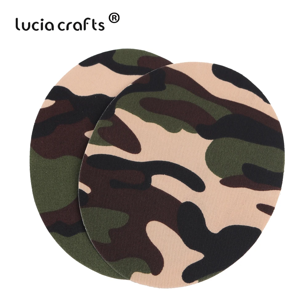 Овальные термоклейкие нашивки Lucia Crafts 2 шт./лот камуфляжные с аппликацией