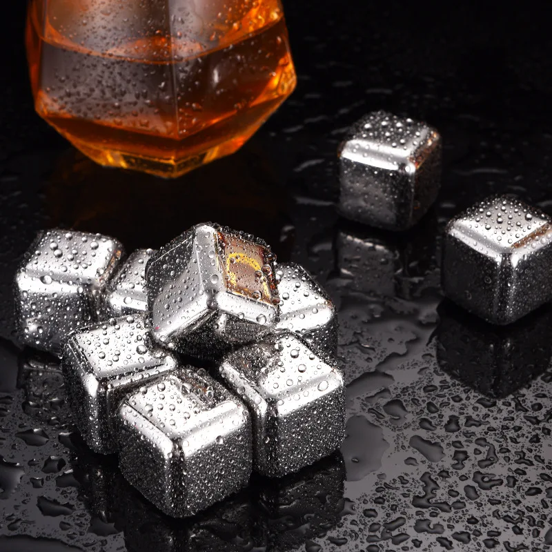 

304 stainless steel square quick-frozen ice creative metal ice tartar ice grain beer wine whisky custom