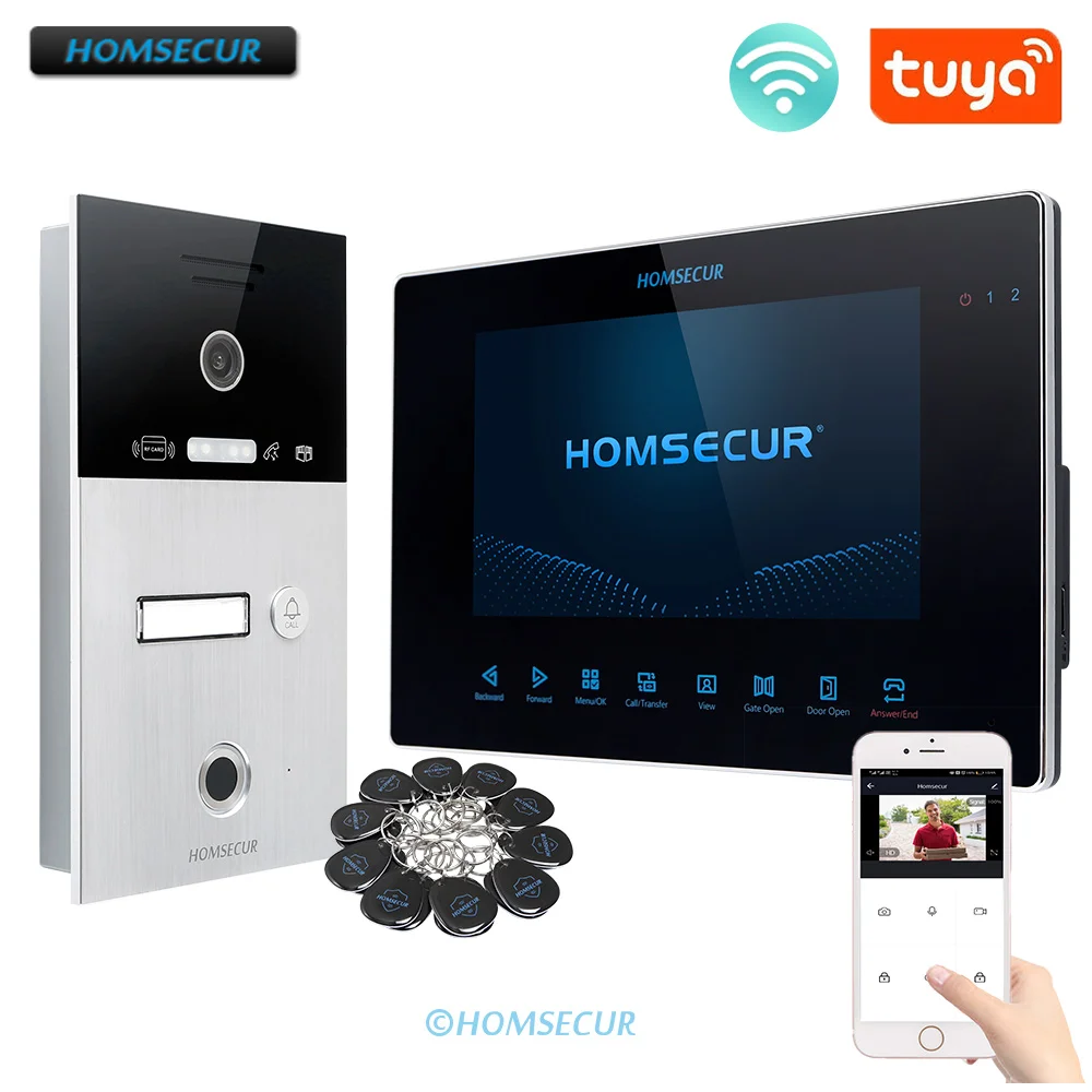 HOMSECUR 7 &quotпроводной WI FI видео входная дверь безопасности видеодомофон с голосовых