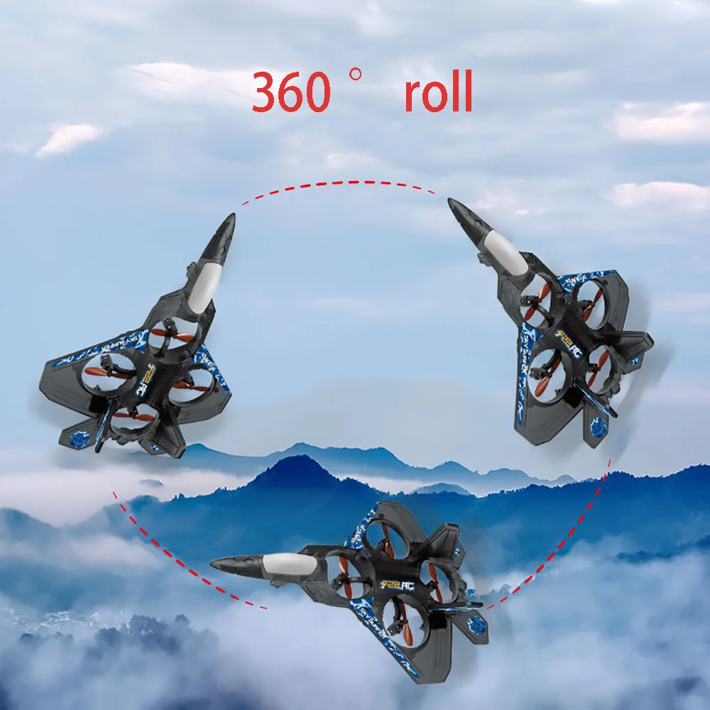 2 4G Romote управляющая лампочка F-22 Fighter Sky Overlord циклонная трюковая радиоуправляемая