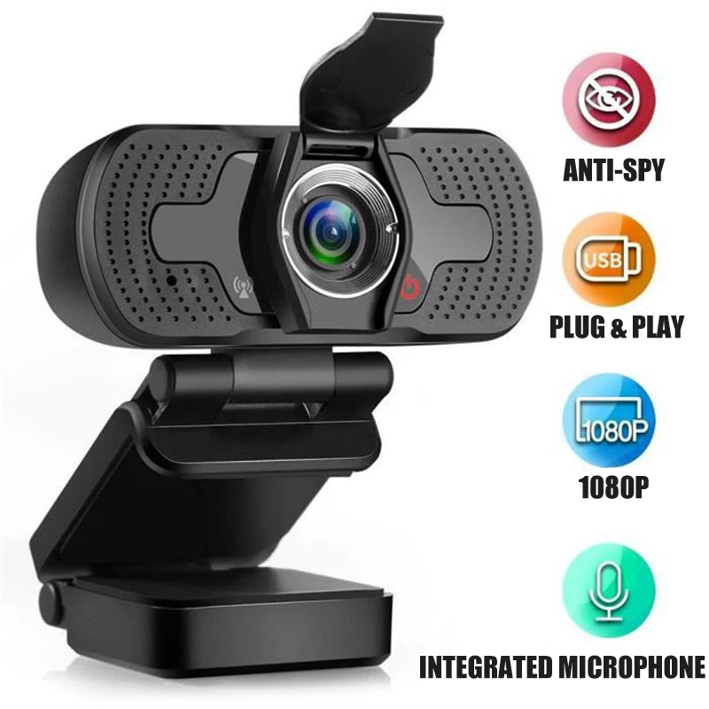 

1080P HD Webcam With Cover Mic PC Desktop Web Camera Mini Computer Webcamera Free Driver Video Conference Recording Work