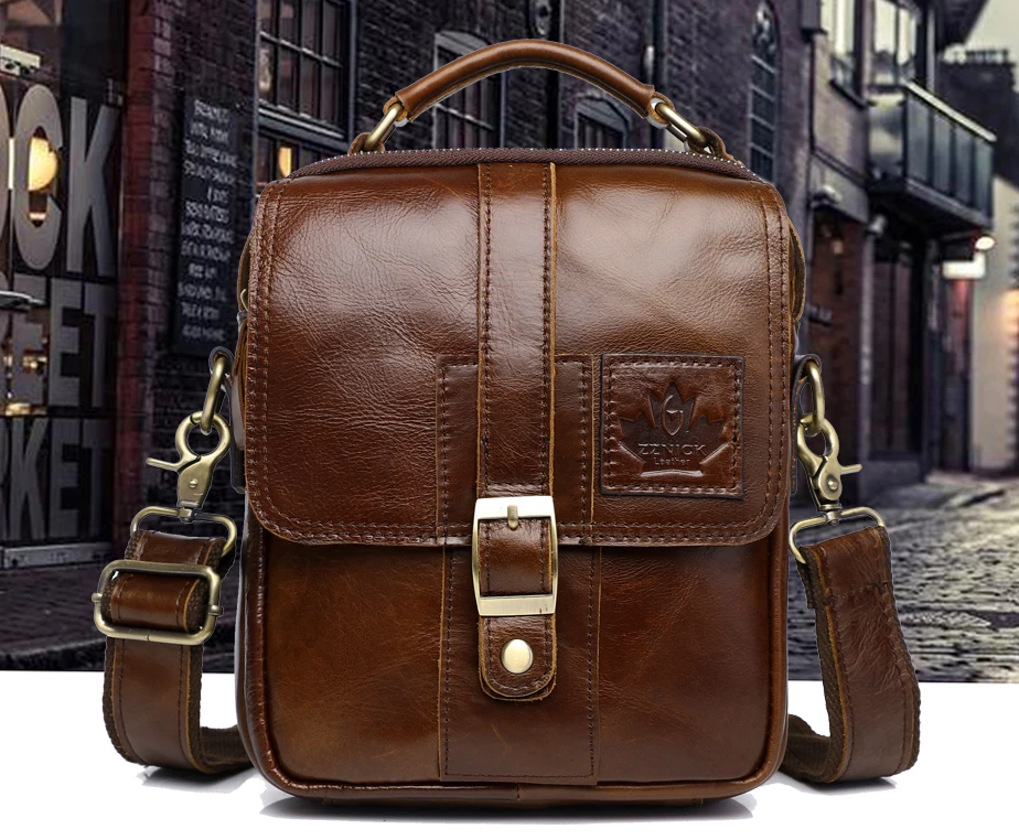 Men's Genuine Leather Bag Shoulder Bag Belt Bags Messenger Bags Men Handbag Fashion Flap Crossbody Luxury Handbag ZZNICK