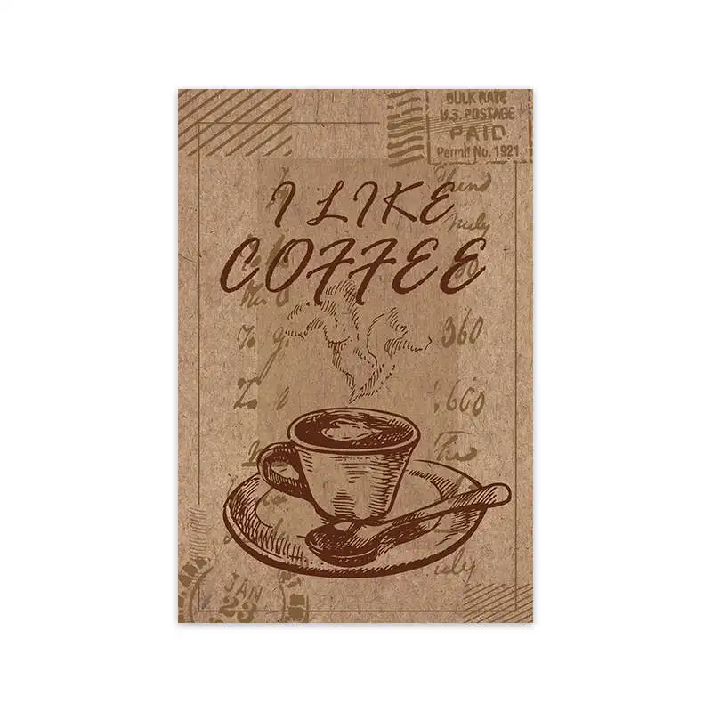 Скандинавский винтажный настенный художественный постер абстрактный кофейный