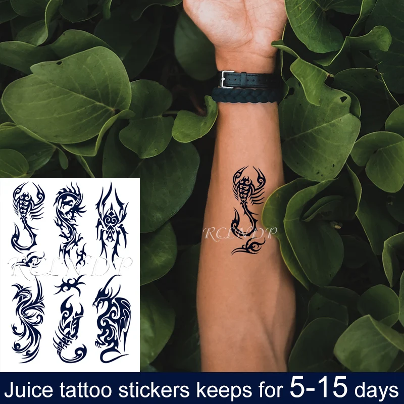 Водостойкая Временная наклейка с чернилами для сока гель скорпионов дракона