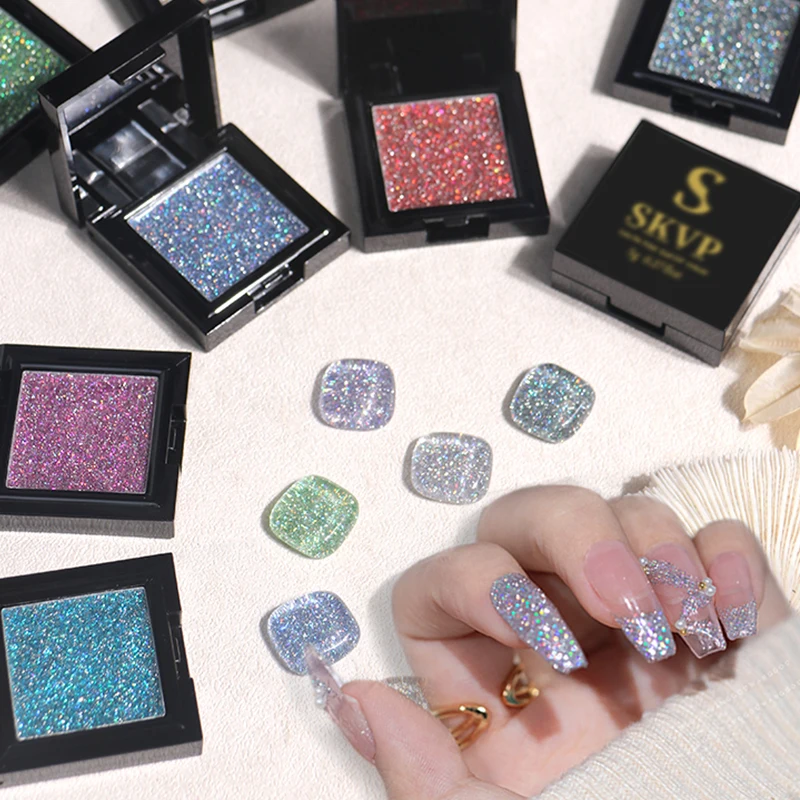 

SKVP Reflective Glitter Nail Art Polish UV Gel 5g Solid Nail Polish Gel Semi Permanent UV Varnish Top Coat Gel Varnish Nail Gel