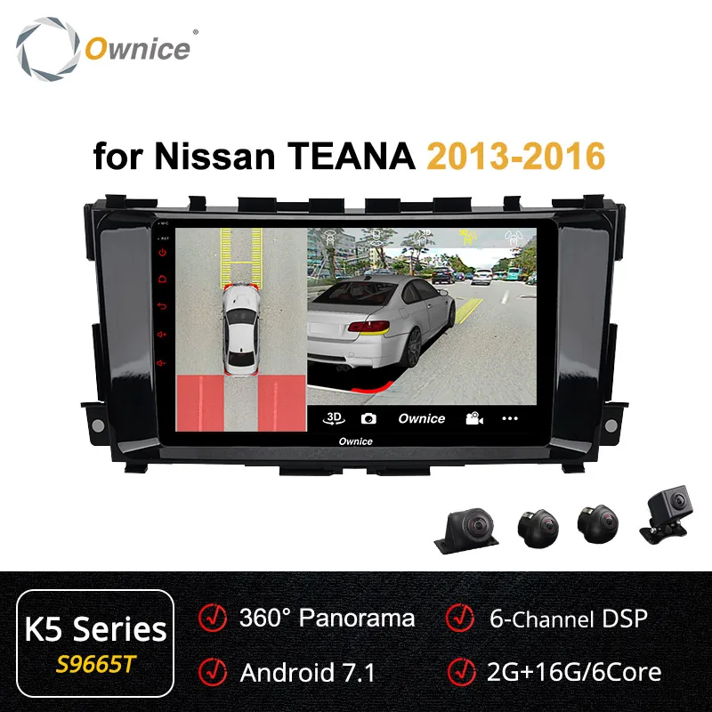 Ownice, Android 9,0, четыре ядра, 360, панорама, автомагнитола, K3, K5, K6, для Nissan, Teana, Altima, 2013-, gps радио, 4G, DSP оптический - Цвет: S9665 K5
