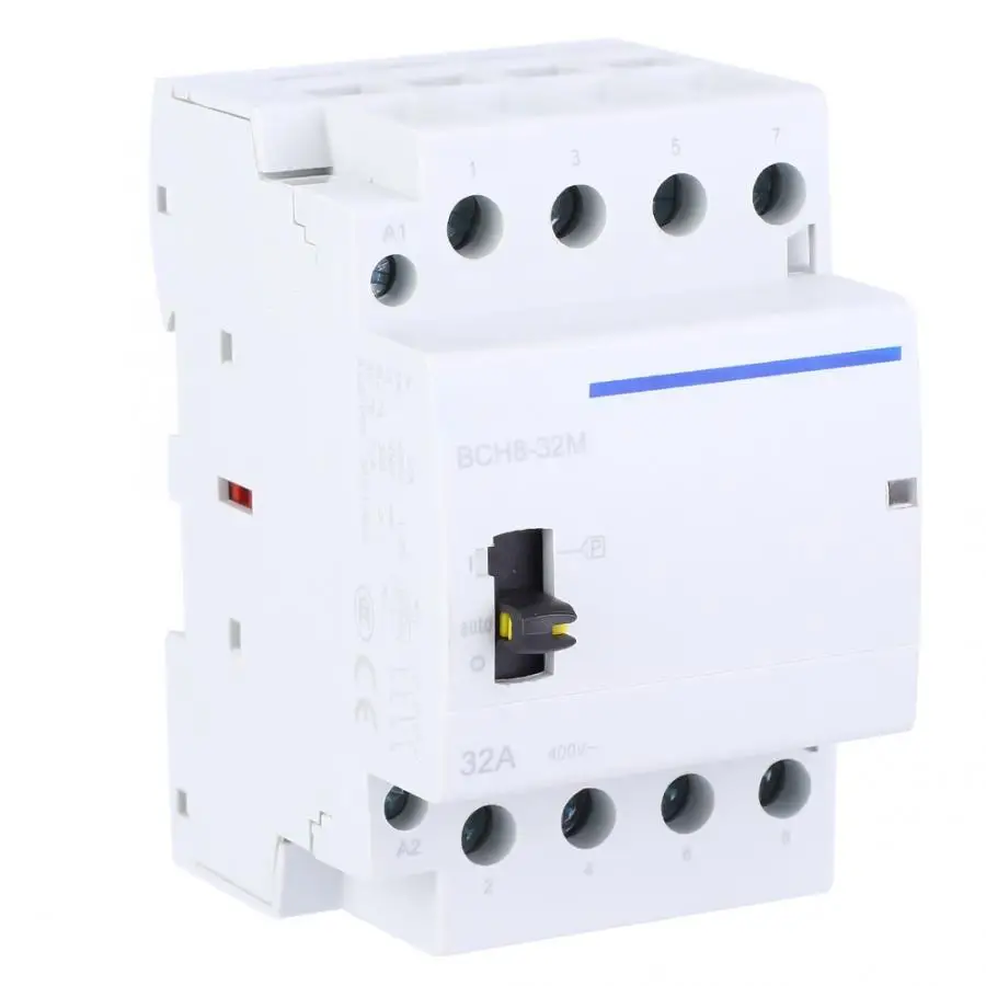 BCH8-32M 230V 4P 32A бытовой AC модульный контактор с ручным управлением переключатель ac |