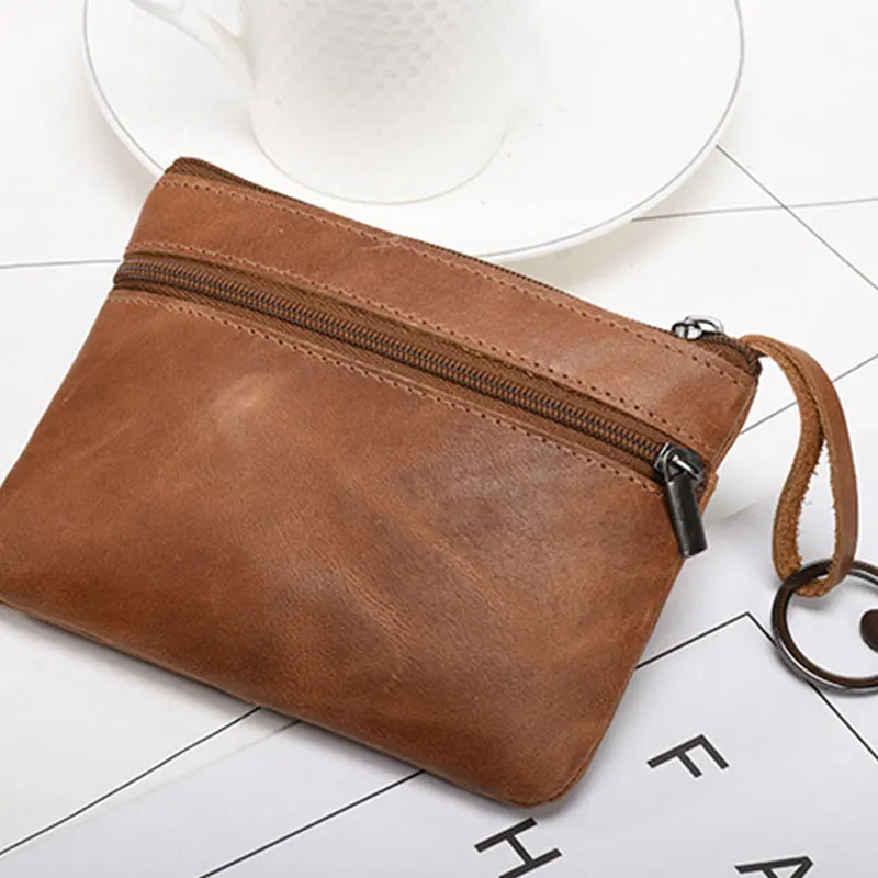 

Mini Vintage Men Women's Wallet Leather Thin Ladies Coin Purse for Cards Small Wallet Women with Zipper portomonee vrouwen