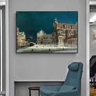 Пейзажная живопись Венеция церковь школа ди Сан-Марко под снегом постер и печать на холсте настенное искусство для гостиной домашний декор