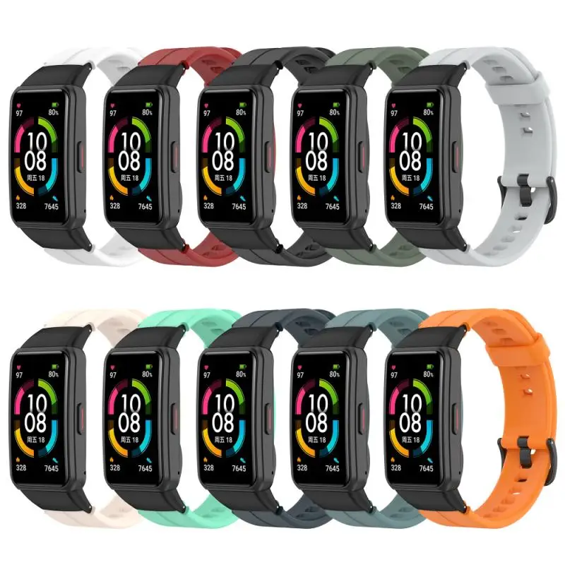 

Silicone Watch Band Wrist Strap Adjustable Replacement For Huawei Band 6/Honor Band 6 16mm Silicone Watchband Smart Accessories