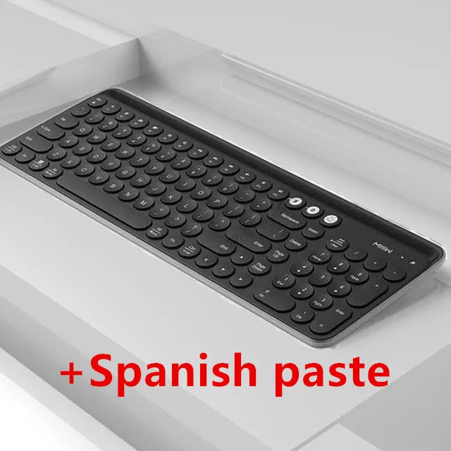 Black--Spain Paste Оригинальная Двухрежимная клавиатура Xiaomi Miiiw с Bluetooth MWBK01, 104 клавиш, 2,4 ГГц, многофункциональная беспроводная клавиатура+ паста - Цвет: Black--Spain Paste
