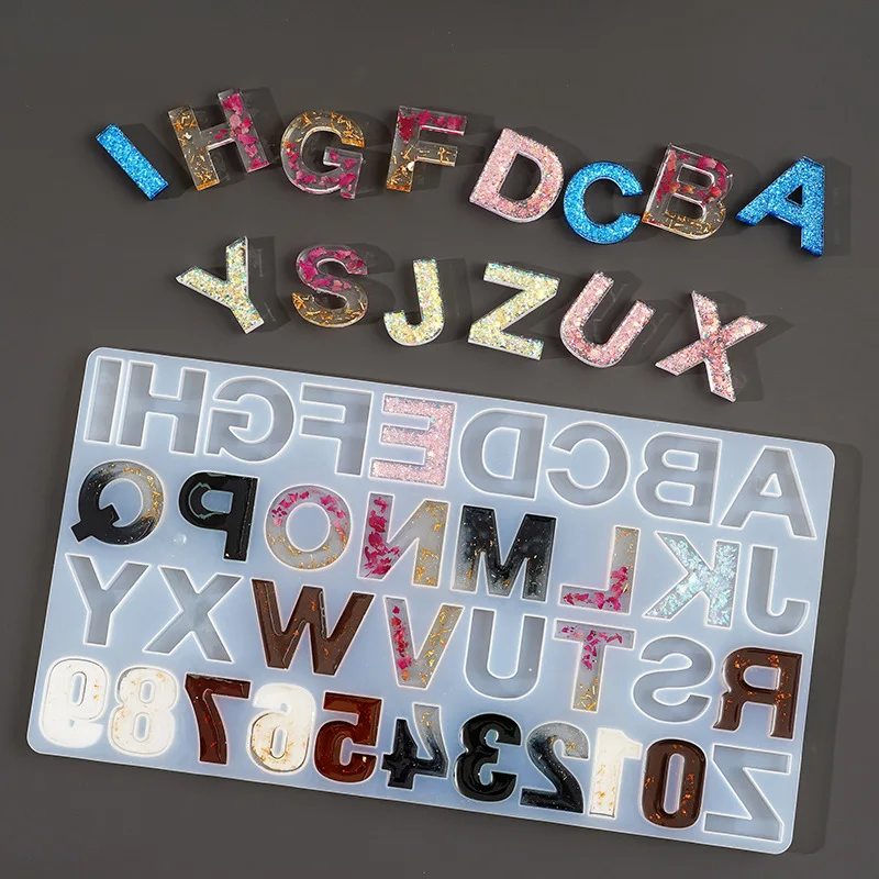 

Crystal Epoxy Resin Mold Alphabet Letter Number Pendant Casting Silicone Mould DIY Crafts Jewelry Making Tools