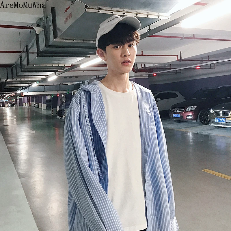 2021 Spring Autumn Men's Korean Version of The Trend Hooded Loose Long-sleeved Shirt Thin Outer Coat  Shirts for Mens Shirts