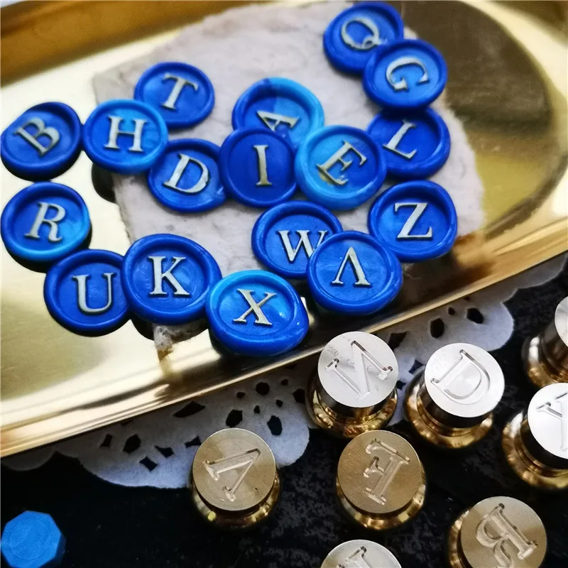 Мини-Восковая печать Размер 1 2 см размер медная латунная головка Классическая 24