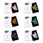 Скребок гуашный с коробкой, натуральный Нефритовый камень, массажер гуаша, для похудения и тела, инструмент для ухода за кожей лица