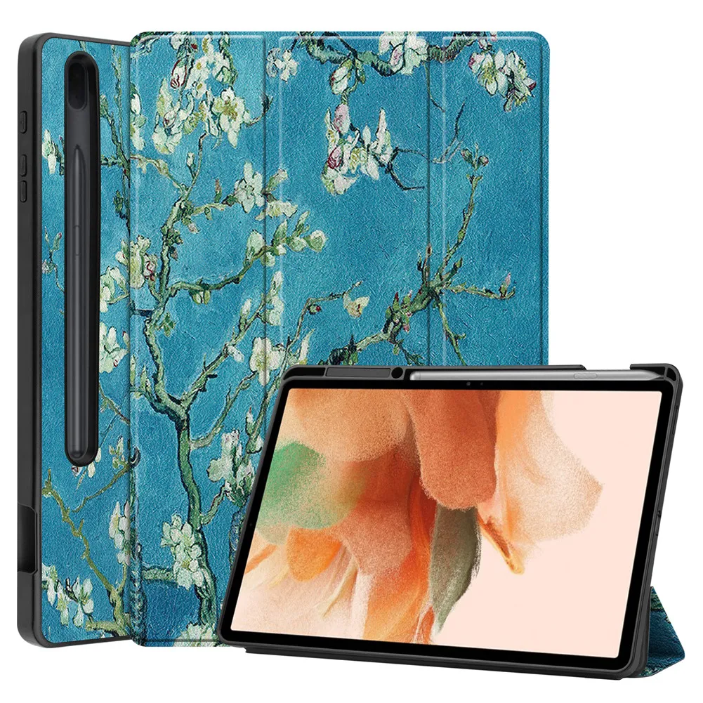 

Tablet Case for Samsung Galaxy Tab S7 FE T730/T735 Ultra Slim Kickstand Case Cover Auto Wake/Sleep Smart Shell with Pencil slot