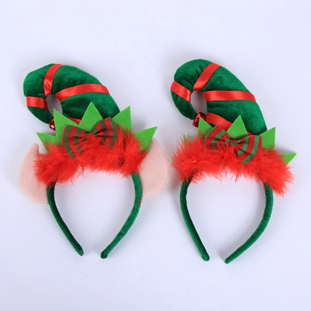 1 шт. Рождественская шапка с острым носком перо повязка на голову для ребенка